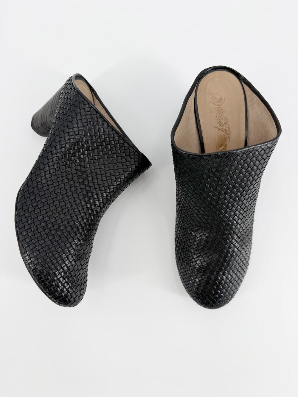Marsell Charlie Black Horse Leather Heeled Mules Shoes Size 40 EU 9.5 10 Box Bag